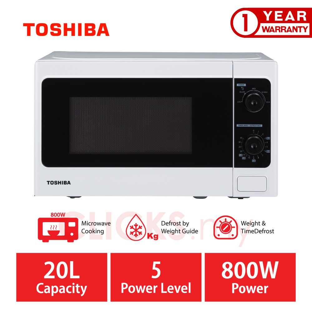 Toshiba 20L Microwave Oven ERSM20(W)MY Simple Series Microwave Oven