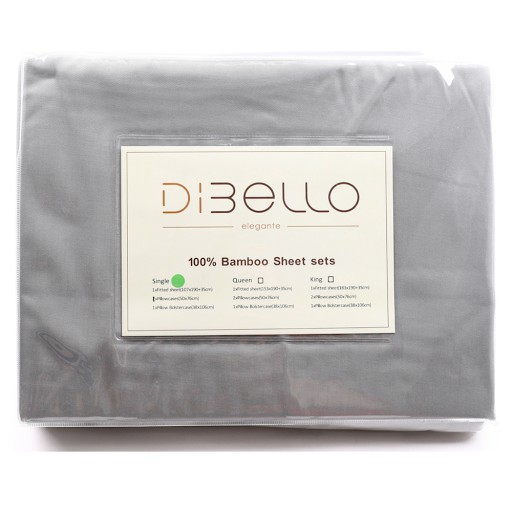 DiBello 100% Organic Bamboo Bed Sheet Set (Color: Neutral Grey)