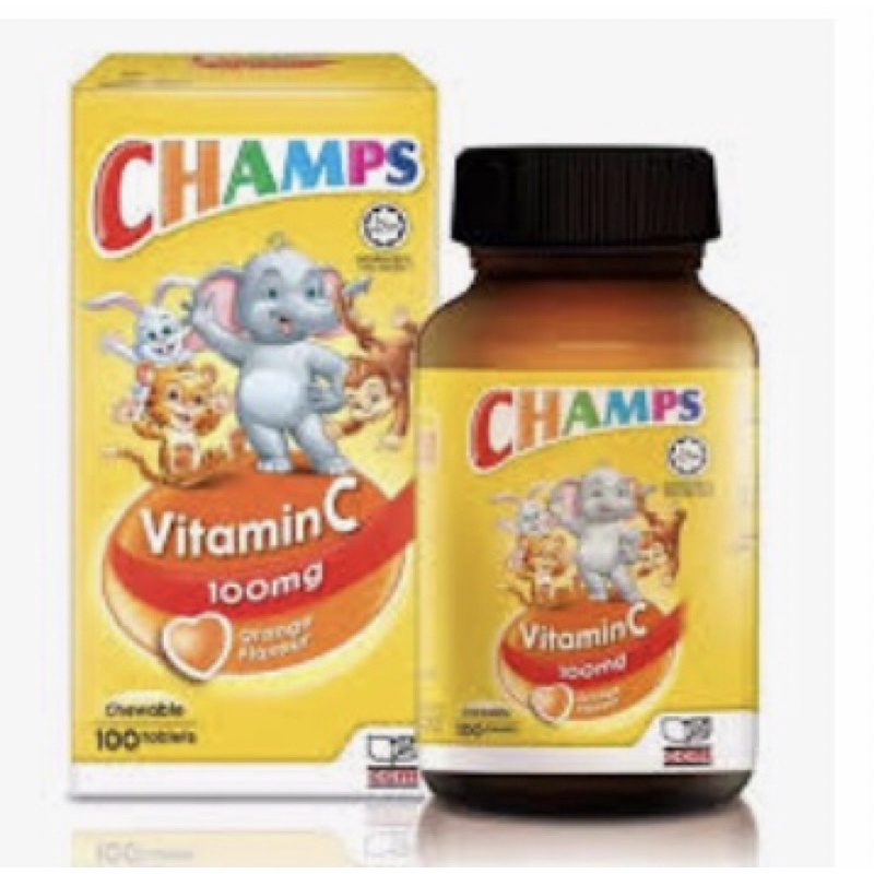 Champs vitamin C 100mg 100s (ORANGE/STRAWBERRY FLAVOUR)