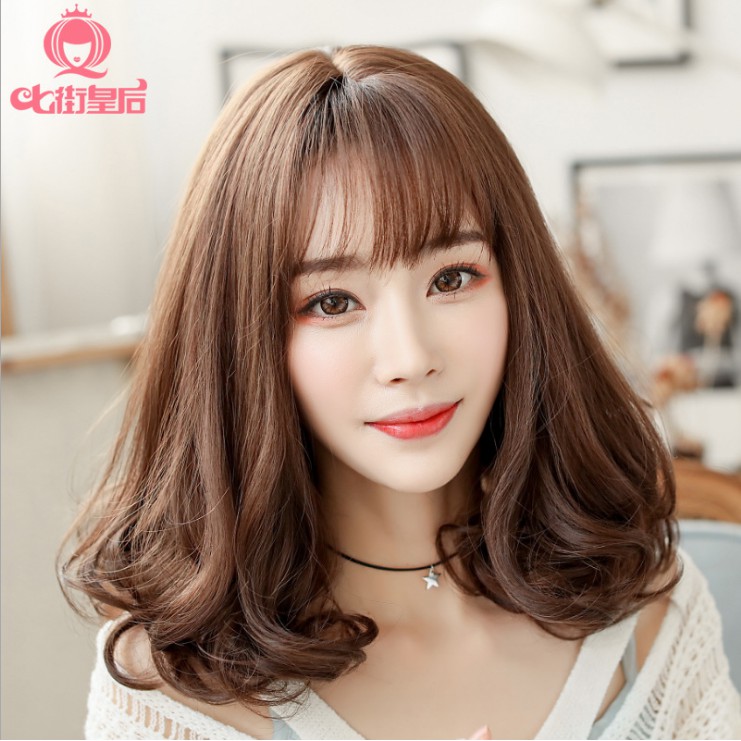 women's long curly hair qi liu wig air korean shave hairstyle