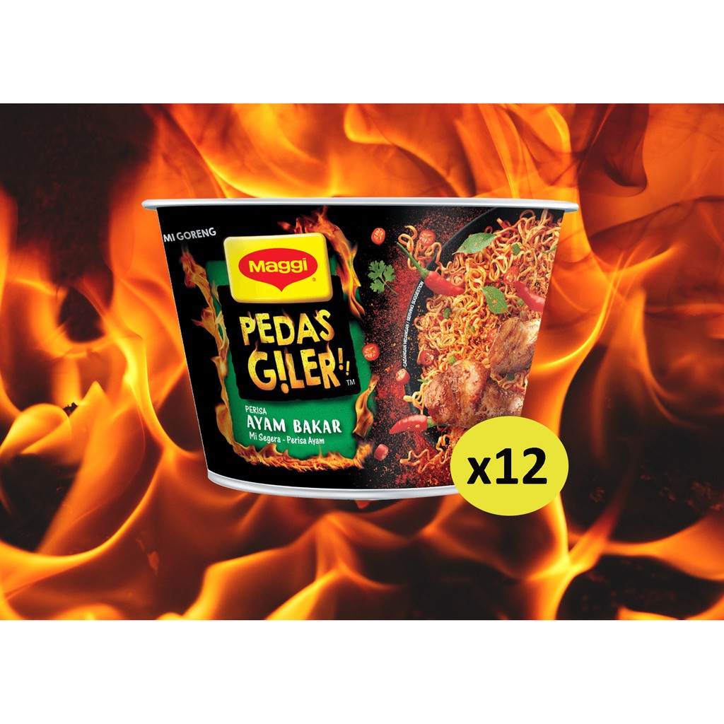 Maggi Pedas Giler Ayam Bakar (12 Bowls/1 Carton) [Expired ...