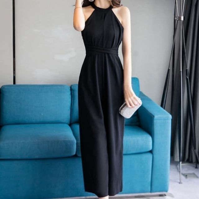 Jump into style x High waist jumpsuit (Black)