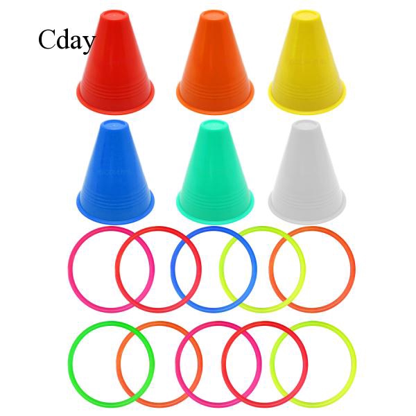16pcs Carnival 10pcs Ring Toss Rings with Cone for Kids Party Game Toys