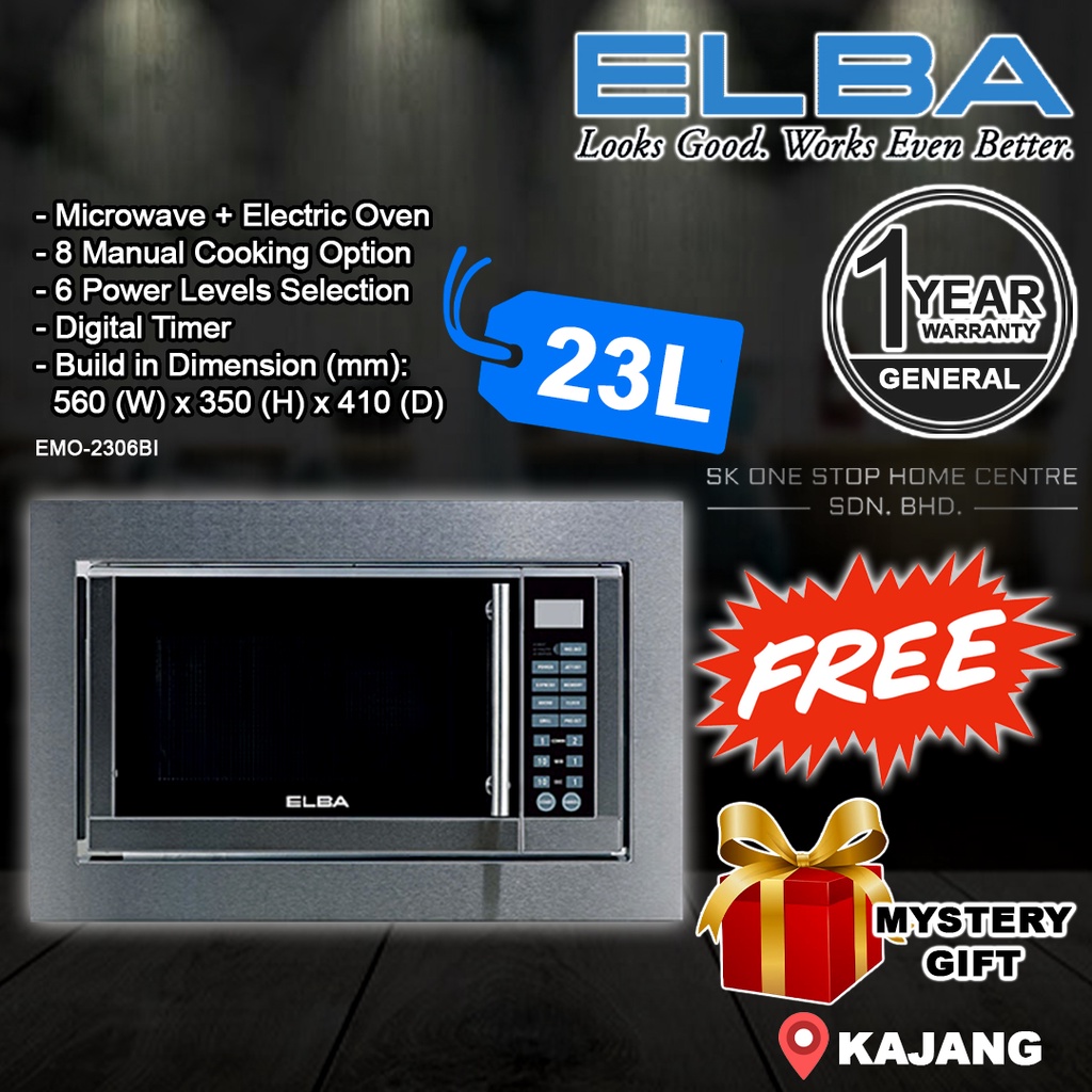 (Authorised Dealer) ELBA EMO2306BI 23L BUILTIN MICROWAVE+ELECTRIC