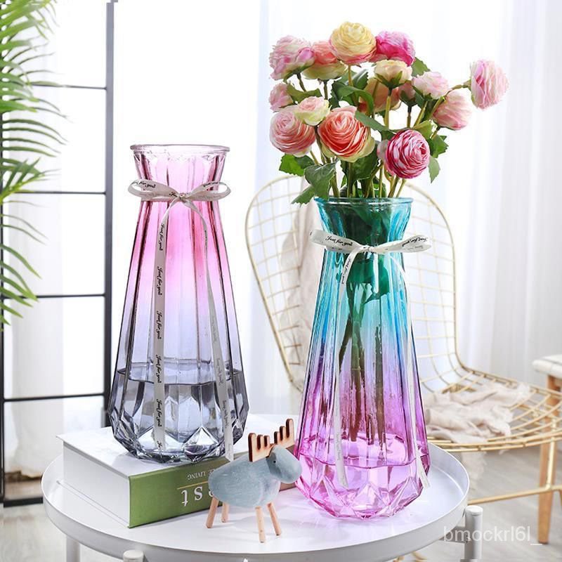 Buy Hydroponic Vase 玻璃花瓶加厚客厅插花摆件水培富贵竹百合花瓶欧式大号透明花器 Seetracker Malaysia
