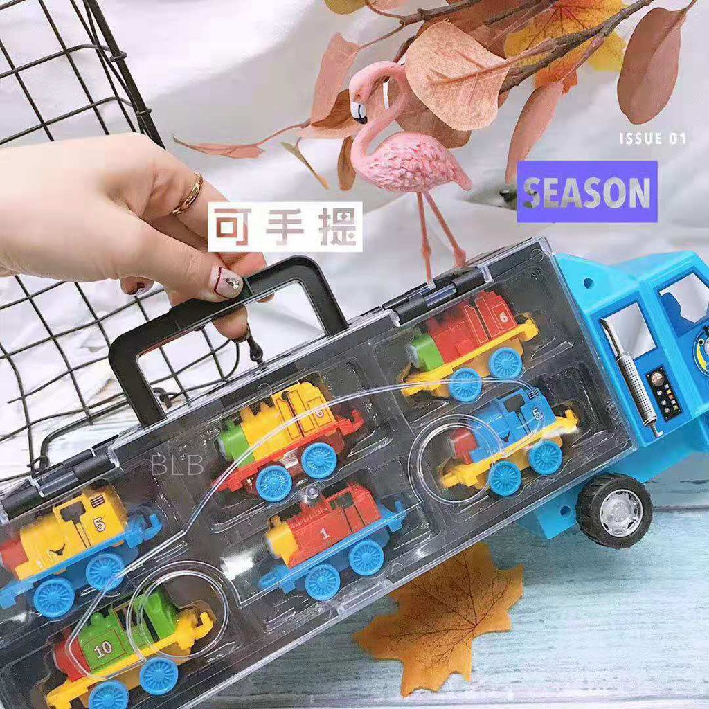 Toy Car Thomas and Friends Carry Truck Suitcase Set with 6 small vehicles Toys for boys
