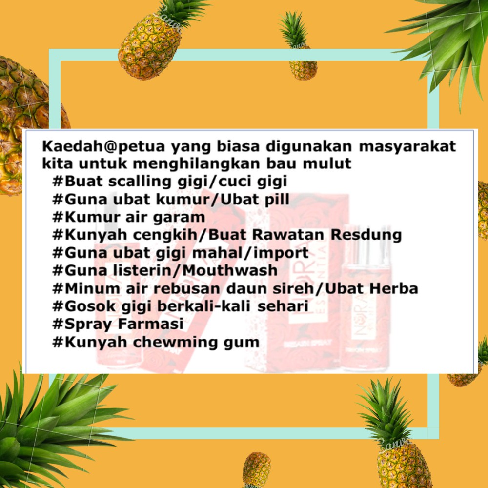 Spray Atasi Bau Mulut Noraessential Merawat Nafas Berbau Tonsil Dan Halitosis Shopee Malaysia