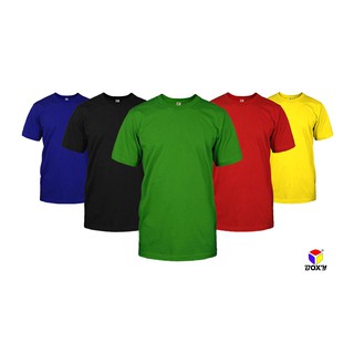 BOXY Microfiber Round Neck T-Shirt for Unisex Men's and Women's - Royal Blue / Black / Irish Green / Red / Yellow