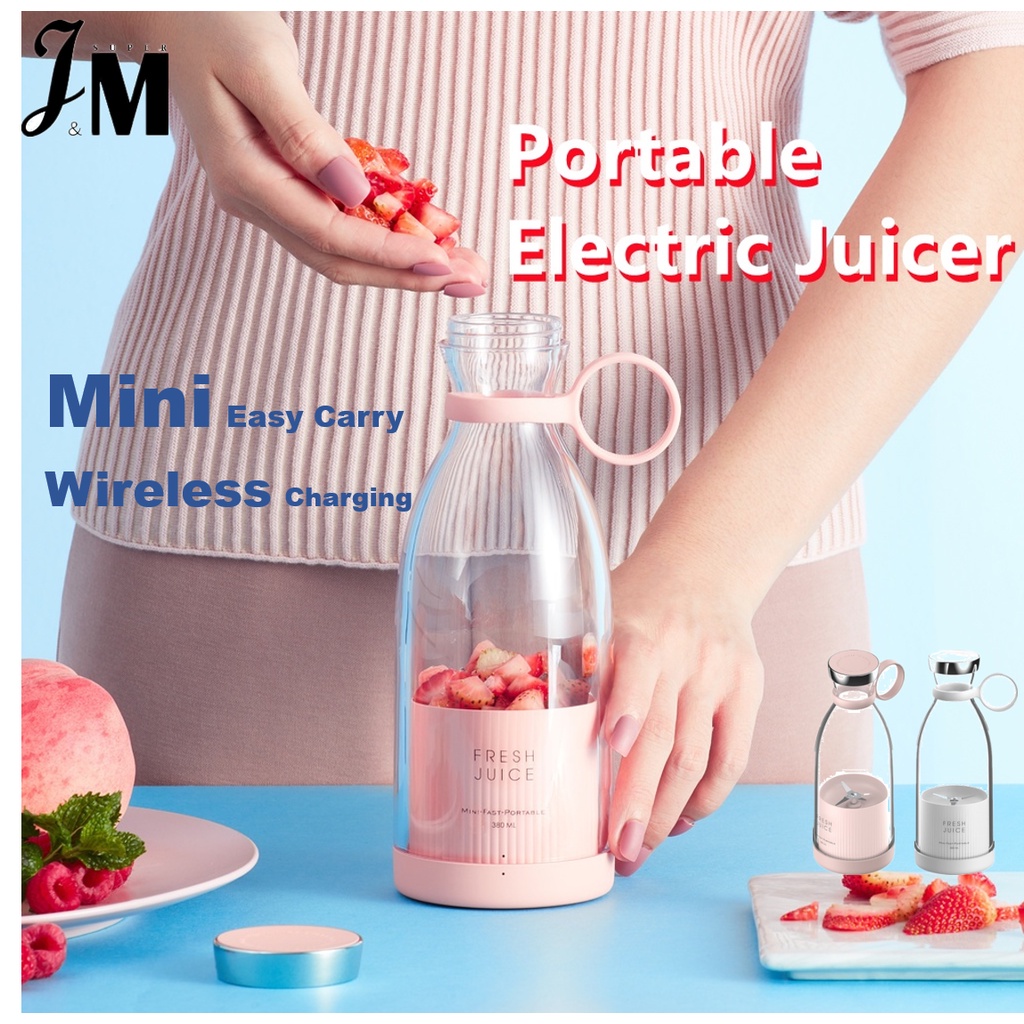 Wireless Charging Portable Electric Juicer Blender 6 Blades Juicer Cup Mini Fruit Mixers USB Charging Fruit Juicer Extractors 350ML