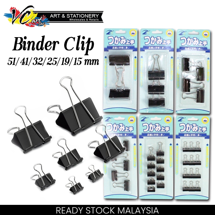Binder Clip Size 51/41/32/25/19/15 mm Shopee Malaysia