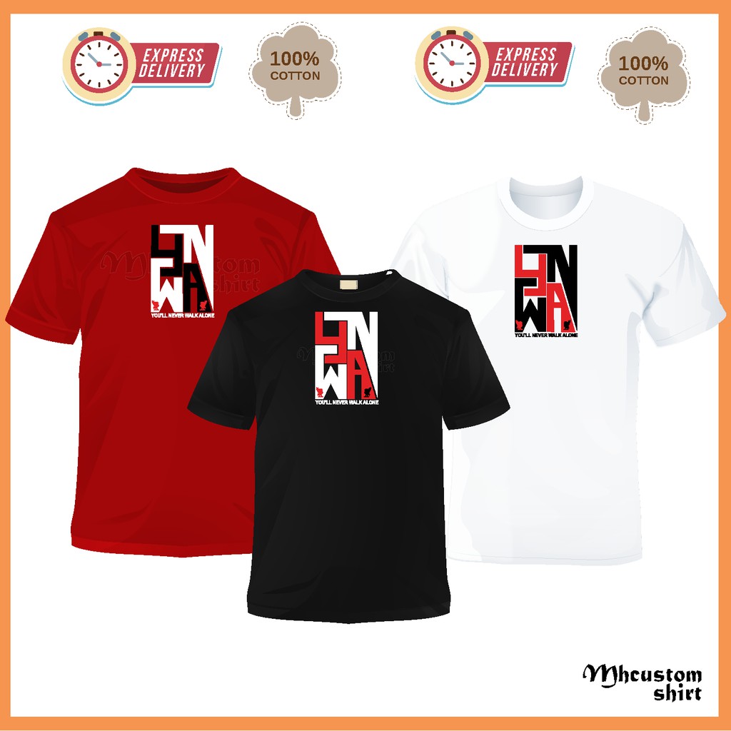 Liverpool Ynwa Tshirt Tee Liverbird You Will Never Walk Alone Men Women Lelaki T Shirt Epl Team Champion Shirt Shopee Malaysia