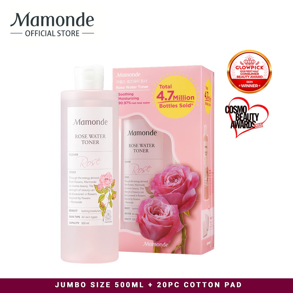 Mamonde Rose Water Toner Set (500ml) [Free 20 Pcs Cotton ...