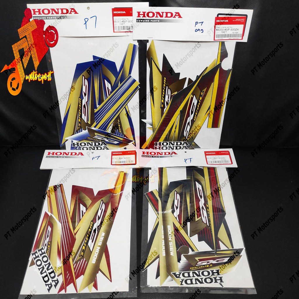 Honda Ex5 Dream Stripe Body Sticker Original BSH Red Honda Ex5 Dream Stripe Body Sticker Original BSH Red