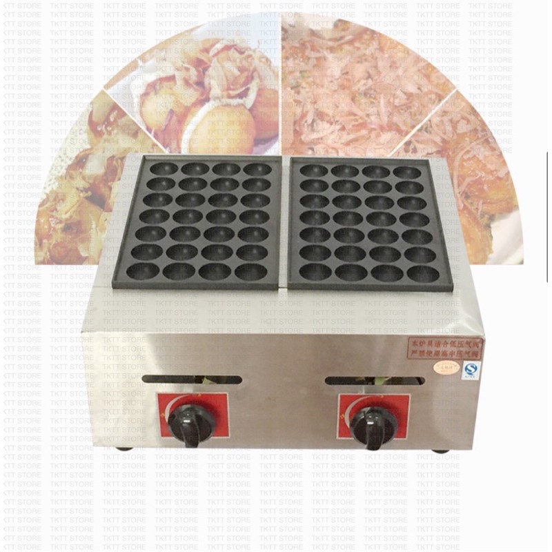 ▲TKTT 56 Holes Gas Takoyaki Cooker Double Head Takoyaki Maker Machine Fish Ball Octopus Ball Mesin Dapur Bebola Serbagun