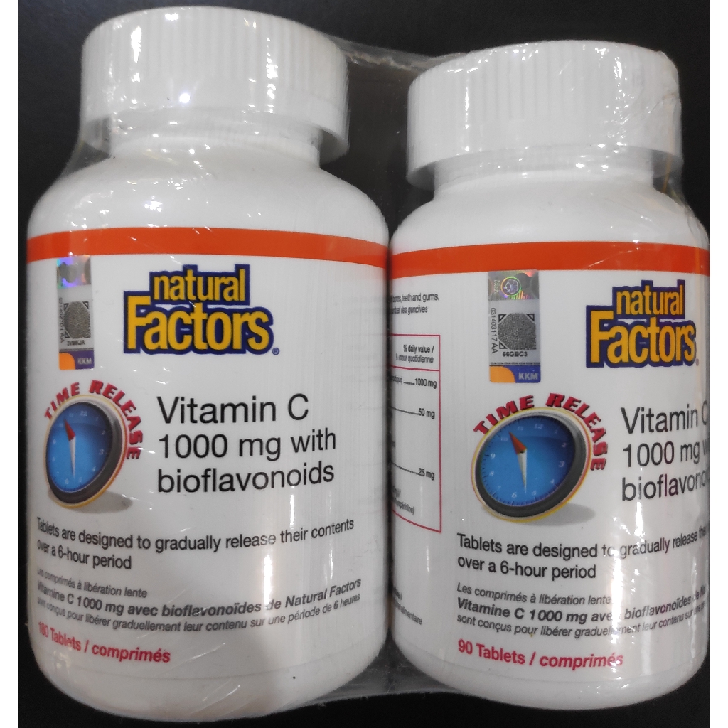 Natural Factors Vitamin C 1000mg 180 90 Tablets Shopee Malaysia