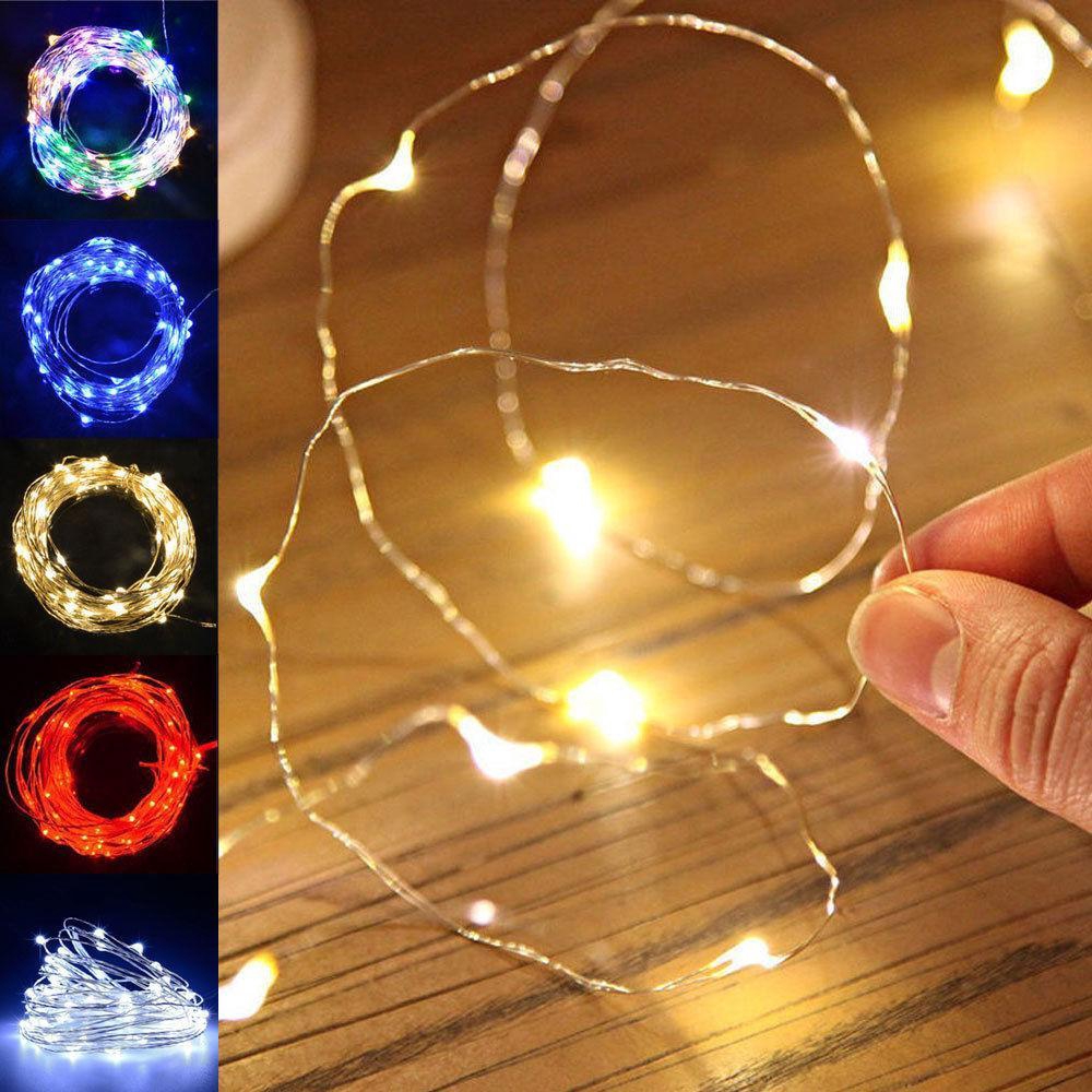 20//50//100 LED String Battery Operated Copper Silver Wire Fairy Lights Xmas Party