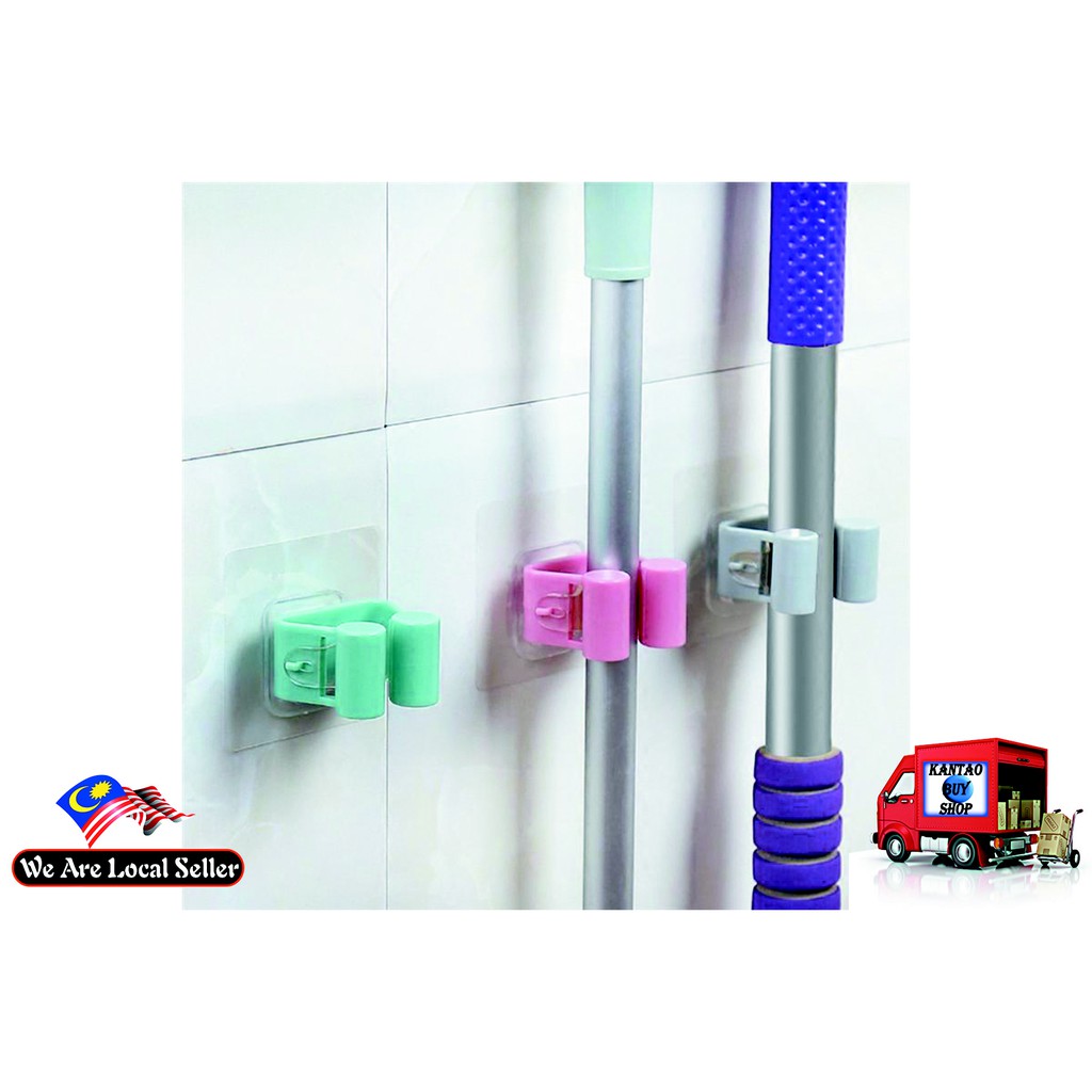 Smart Home SelfAdhesive Mop and Broom Holder Bracket Shopee Malaysia