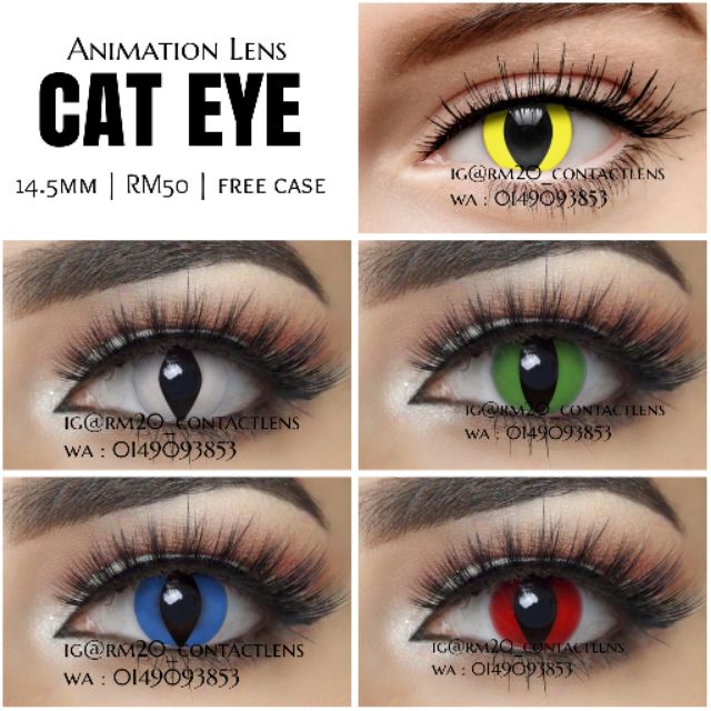 Ready Stock Malaysia Cat Eye Cosplay Lens Animation Halloween Crazy Lens Soft Contact Lens Shopee Malaysia