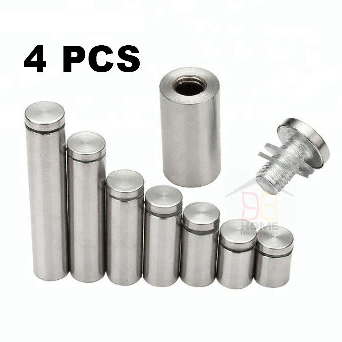 4 Pcs Advertising Signboard Screw Holder Standoff Glass Acrylic Glass Spacer Holder Wall Mount Standoff Screw Shopee Malaysia