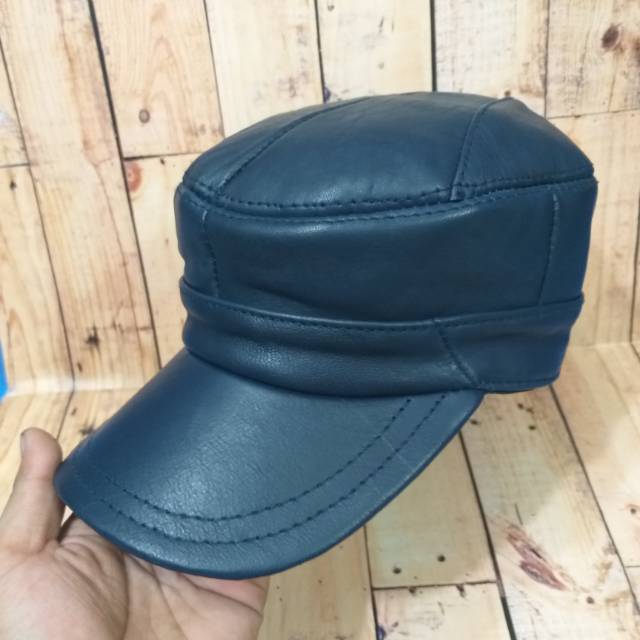 leather captain hat