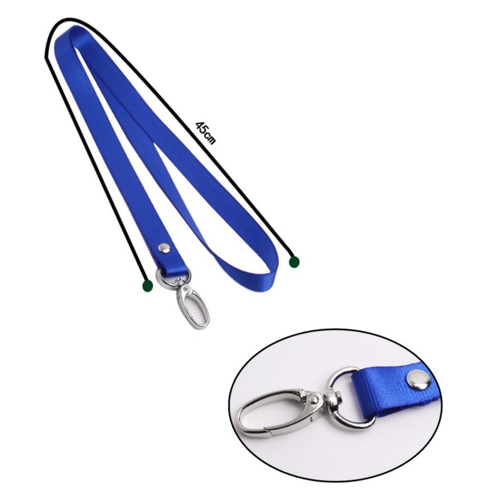 Premium Quality 45cm Nylon Lanyard Oval Hook Metal Clip / Tali ID Card ...