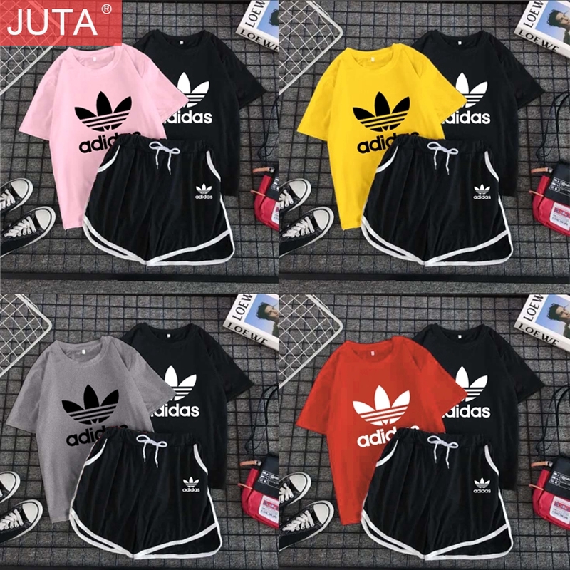 adidas shorts and shirt set women's