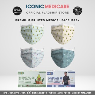 Image of Iconic 3 Ply Medical Face Mask - Printed (50pcs)