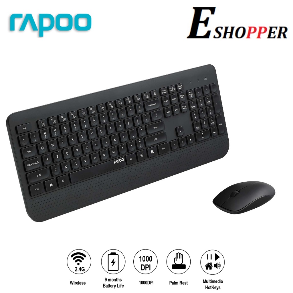 RAPOO X3500 WIRELESS DESKTOP KEYBOARD & MOUSE SET (11774) Shopee Malaysia