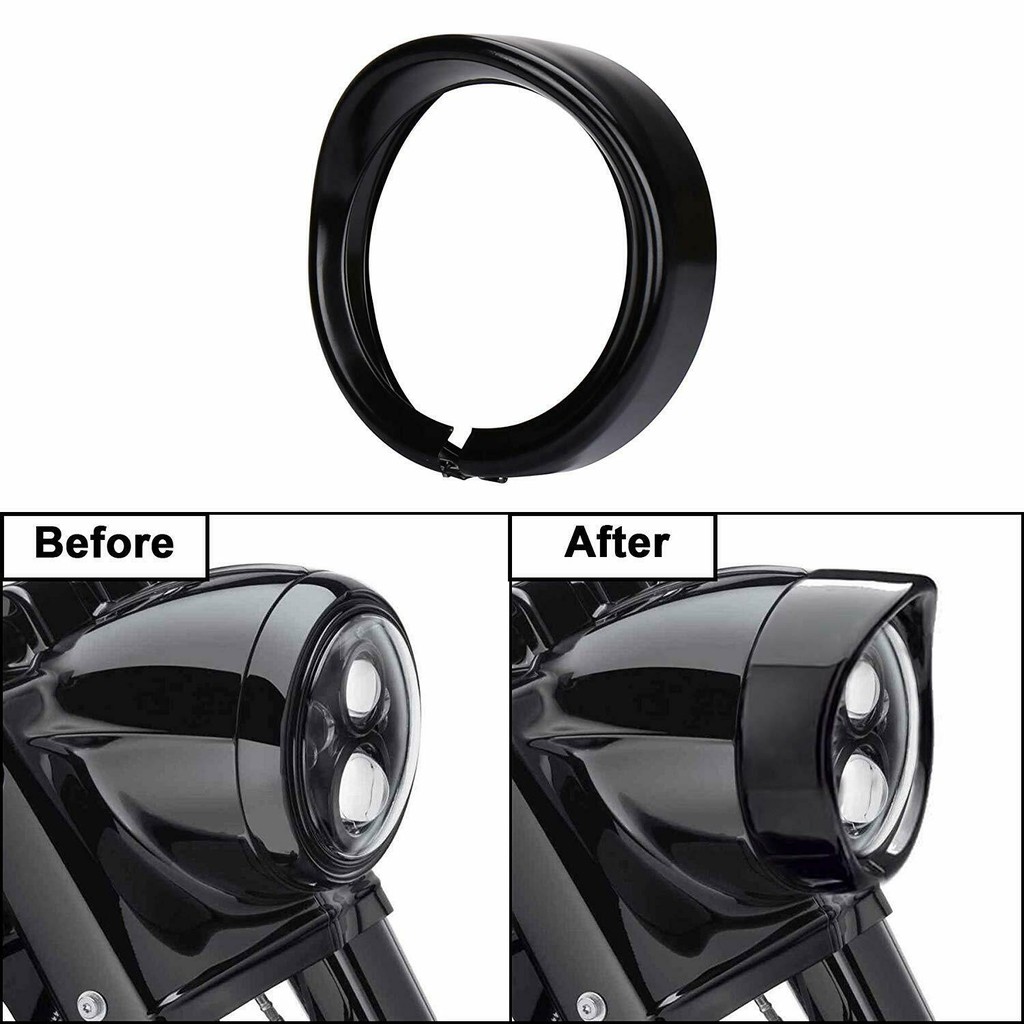 harley black headlight trim ring