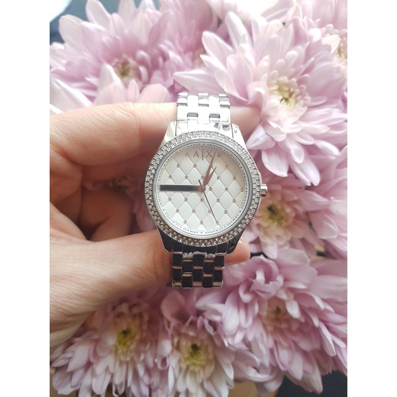 100% Original) Armani Exchange Ladies' AX5215 Hamilton Silver Quilted Dial  Stainless Steel Watch (2 Years Warranty) | Shopee Malaysia