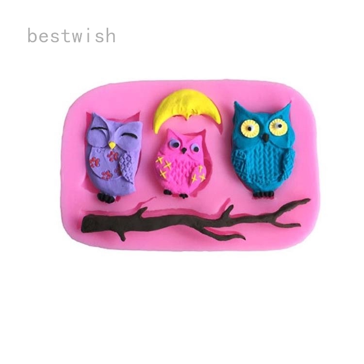 Owl Silicone Fondant Mold Home Cake Decorating Candle Baking Mould