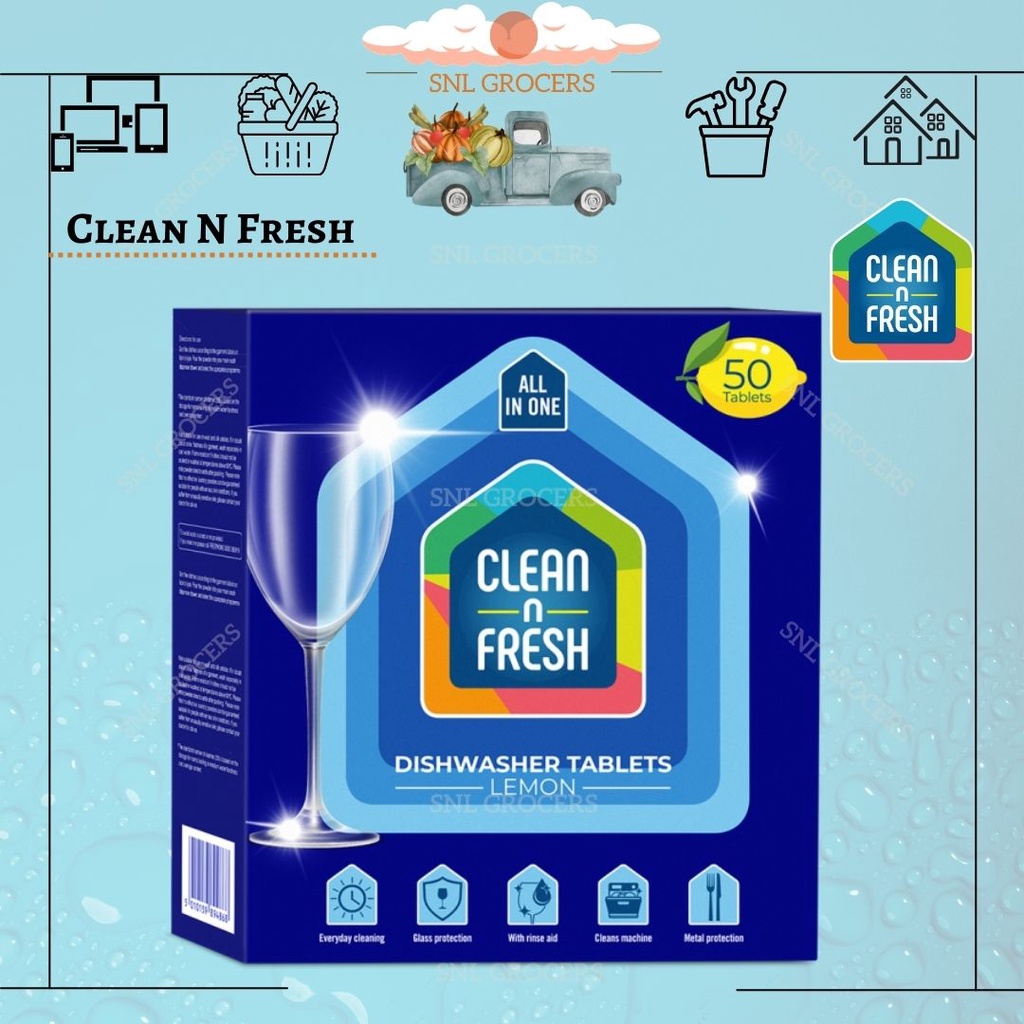 [GBR] Clean N Fresh All in One Dishwasher Table (Lemon) (50 Tablets) 7