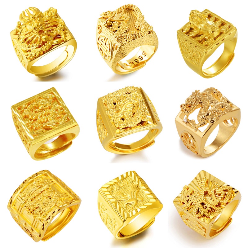 Vietnam electroplated gold placer 24k ring longlasting fashion men's