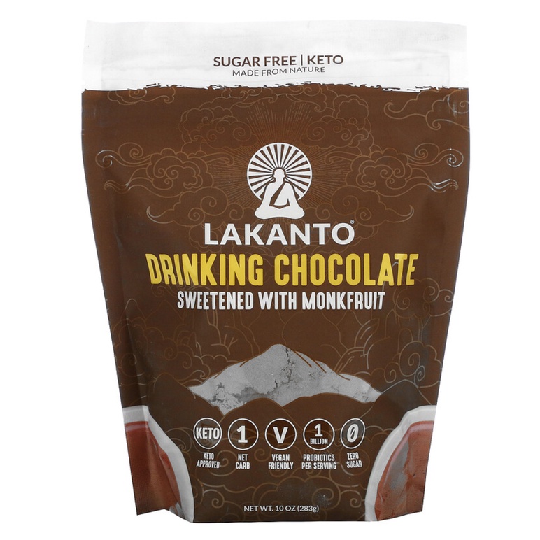 Lakanto, Drinking Chocolate Sweetened with Monk Fruit, 10 oz (283 g ...