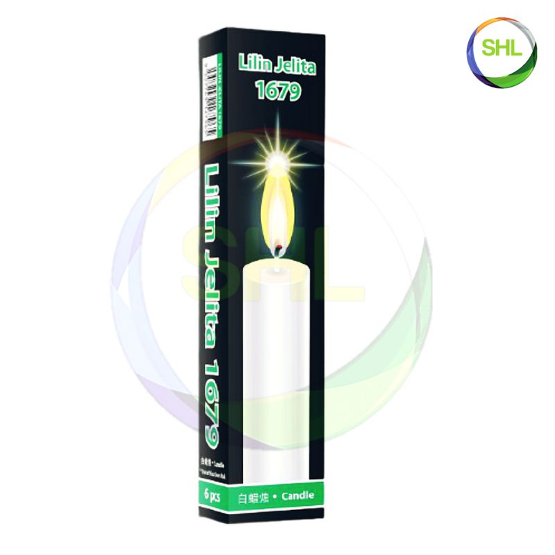 Lilin Jelita 1679 White Candle Long Lasting 6pcs