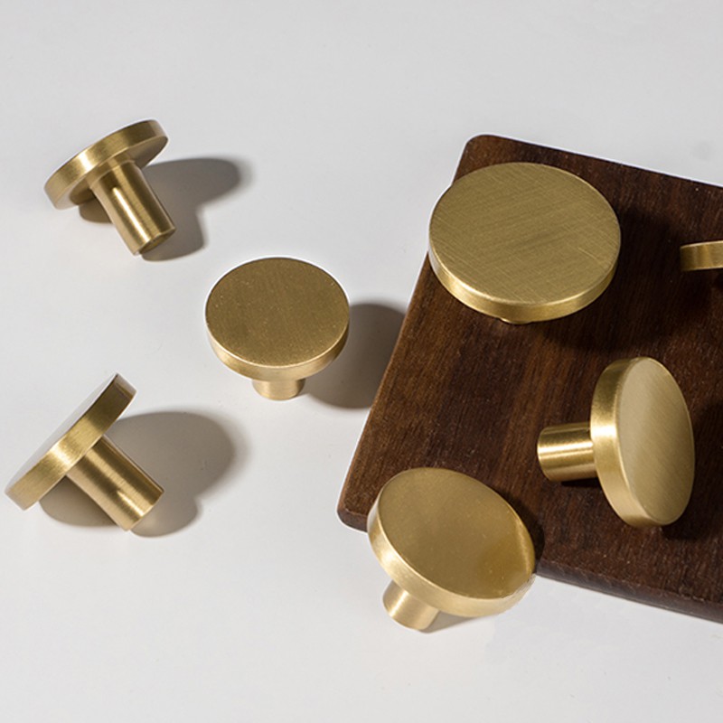 Round Brass Dresser Knobs Drawer Pulls Handles Cabinet Door Knob