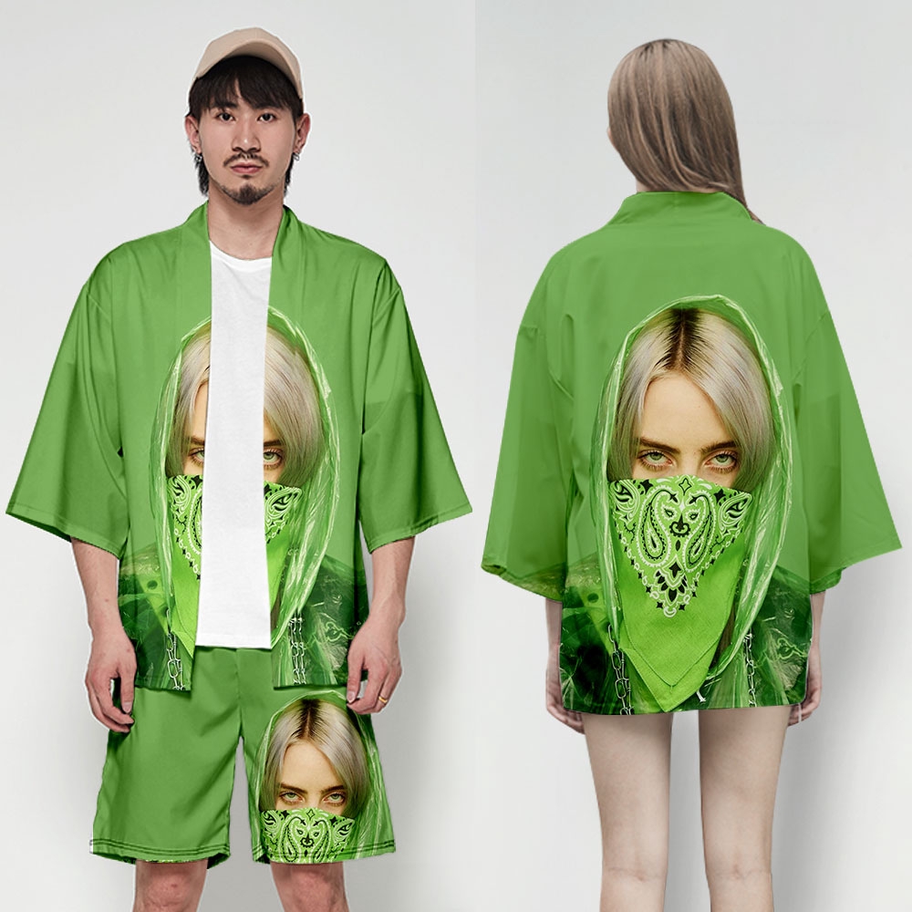 Billie Eilish 3D Printed Kimono Women / Men Three Quarter ...