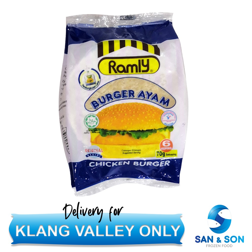 RAMLY BURGER AYAM 70GM San and Son Frozen San&Son