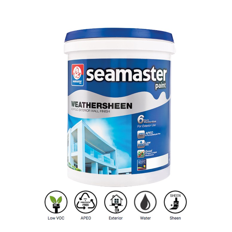 SEAMASTER PAINT Weathersheen Acrylic Exterior Wall Finish (6years ...