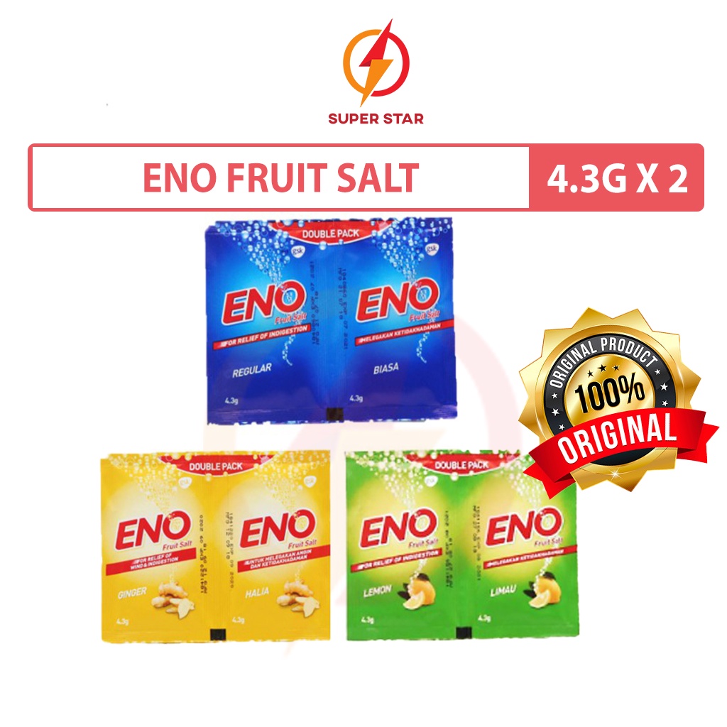 Eno Powder sachet 4.3g x 2 (Original/Lemon/Ginger) Shopee Malaysia