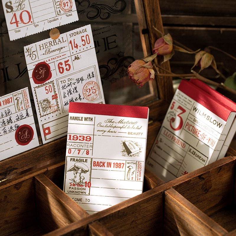 ENWEI 30 Pcs Chronicle series Vintage Sticky Notes for Journal Art ...