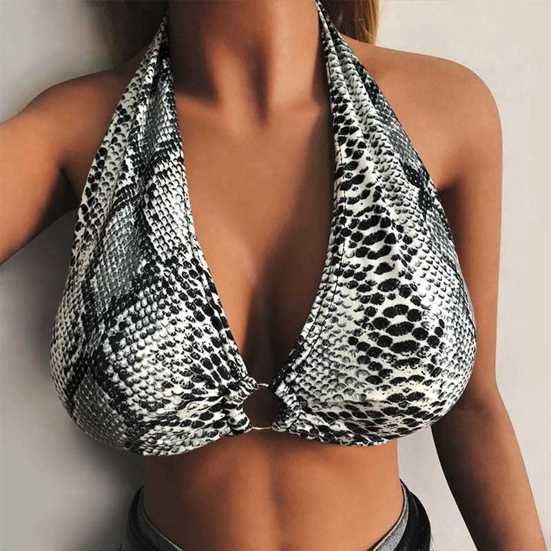 snake print bralette