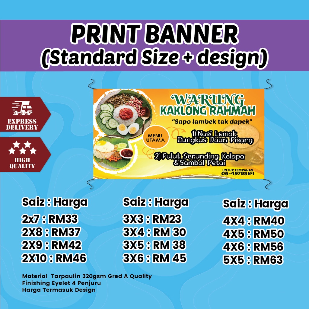 Banner Kedai / Produk / Majlis Murah FREE DESIGN | Shopee Malaysia