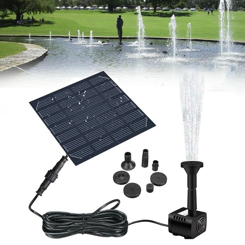 Mini Solar Garden Fountain Pump/ Floating Fountain Solar Waterfall Water Pumps/ Pool Patio Lawn Fountain Decoration