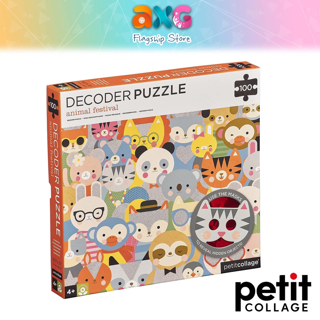 Petit Collage Kawaii Animal Decoder Puzzle PTC330