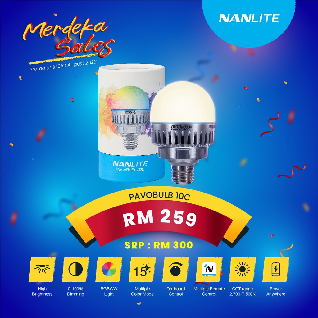 NANLITE PavoBulb 10C RGBWW LED Bulb (1 Kit / 4 Kit) | Shopee Malaysia