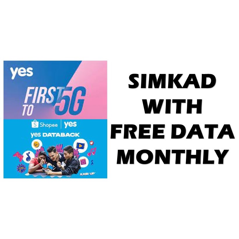 FREE DATA YES UP 100GB (SHO-PEE) BULANAN + YES 4G 5G PAKEJ RAHMAH POWER 35 SAMBUNG BAYAR DAN GUNA