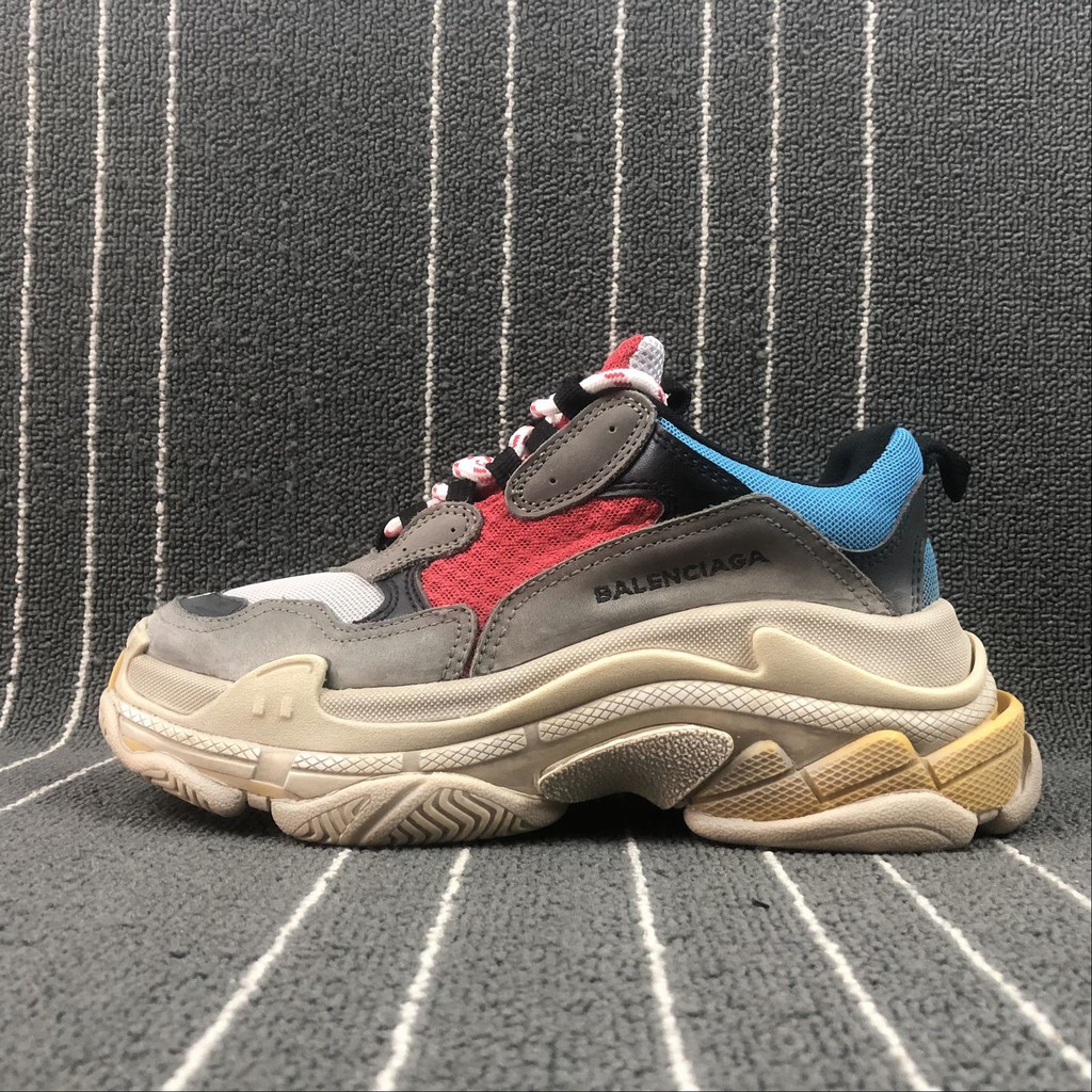 balenciaga triple s red blue