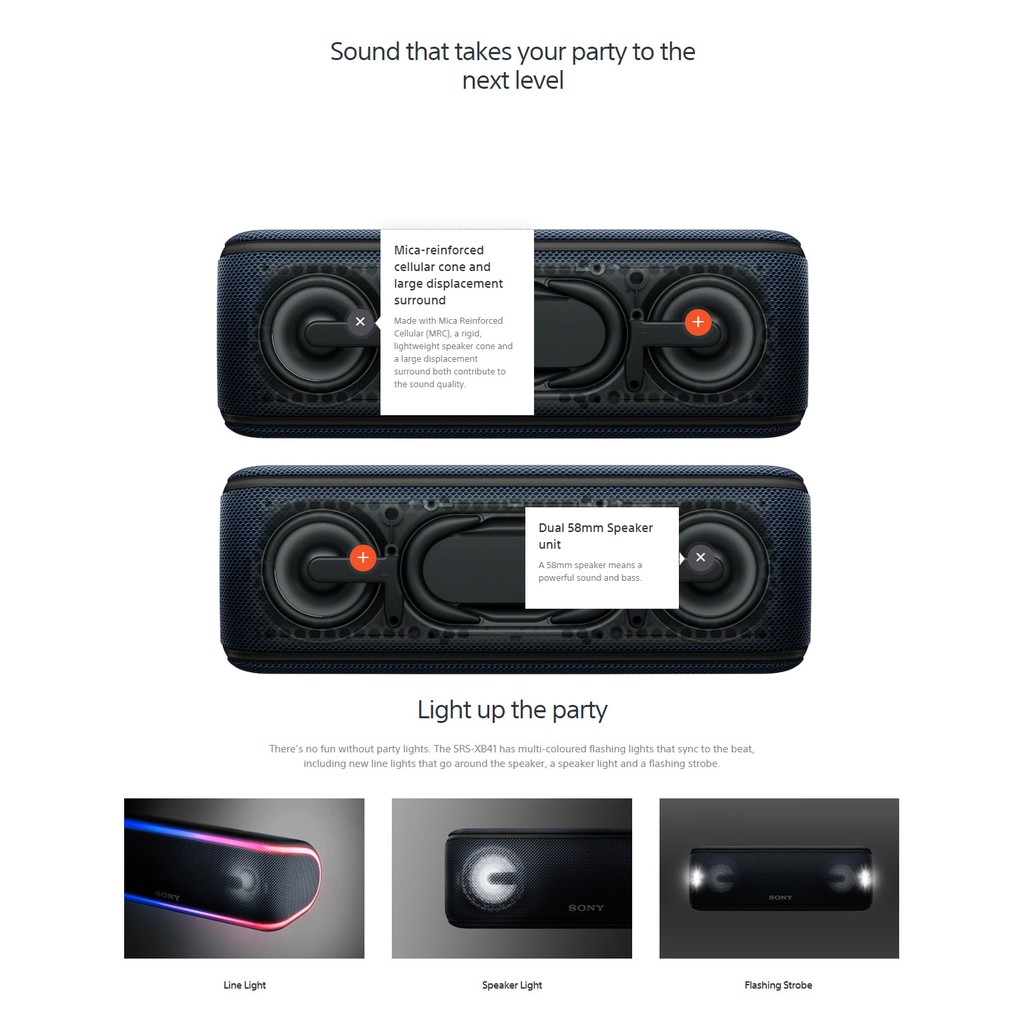 sony xb41 speaker watts