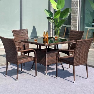 Kimdelin Outdoor Rattan Dining Table Set / Coffee Table Set / Balcony